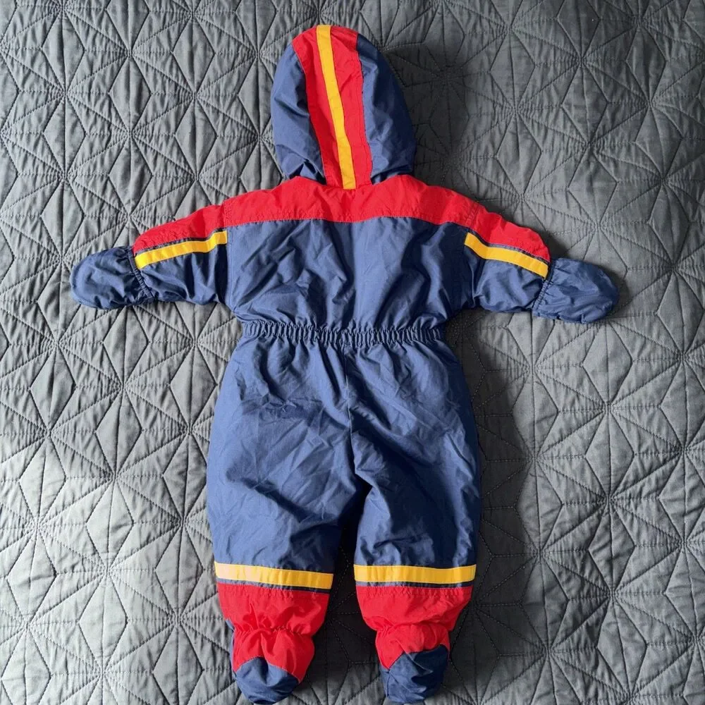 VTG 80/90s Oshkosh Baby B’gosh Snowsuit Colorblock 12m Bunting
